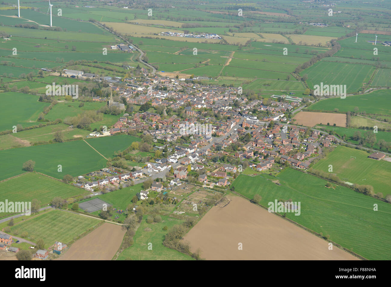 Eine Luftaufnahme des Dorfes Gilmorton in der Nähe von Lutterworth in Leicestershire Stockfoto