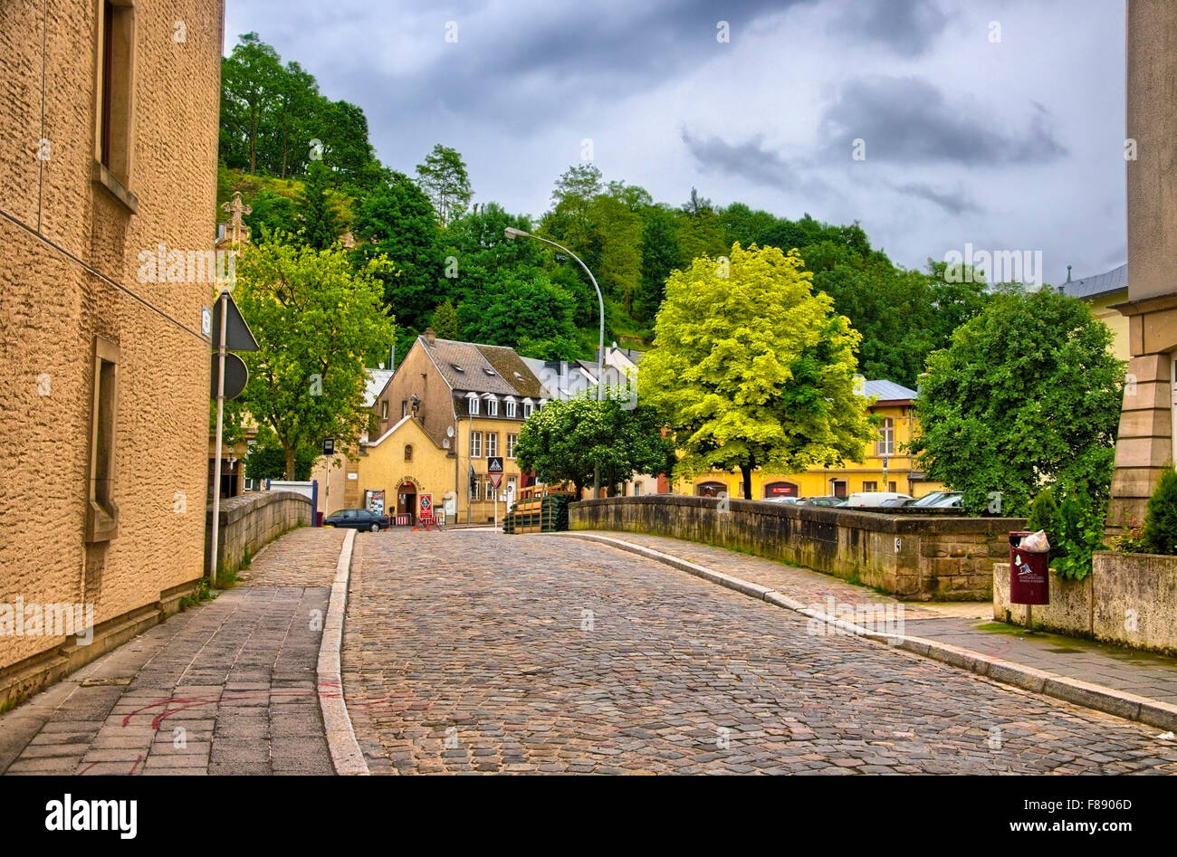 Alte Steinbrücke in Luxemburg, Benelux, HDR Stockfoto