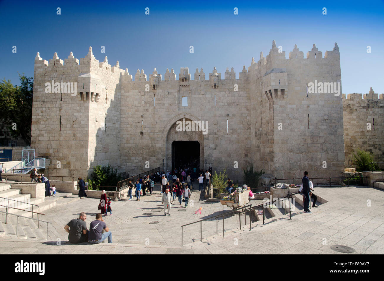 Damaskus Tor Ost jerusalem Stockfoto