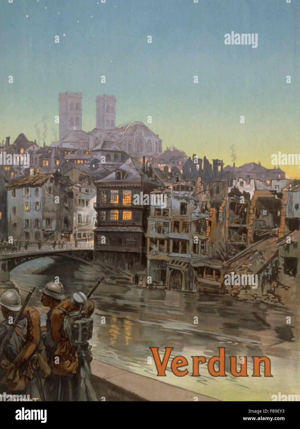 Verdun Krieg Poster, Schlacht von Verdun, Frankreich im ersten Weltkrieg Stockfoto