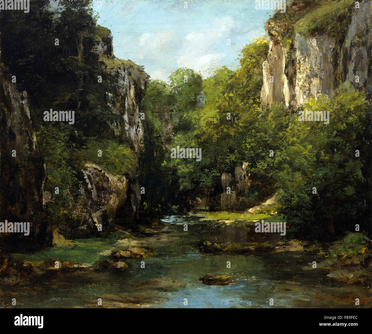 Gustave Courbet - Strom von der schwarzen Brunnen Stockfoto