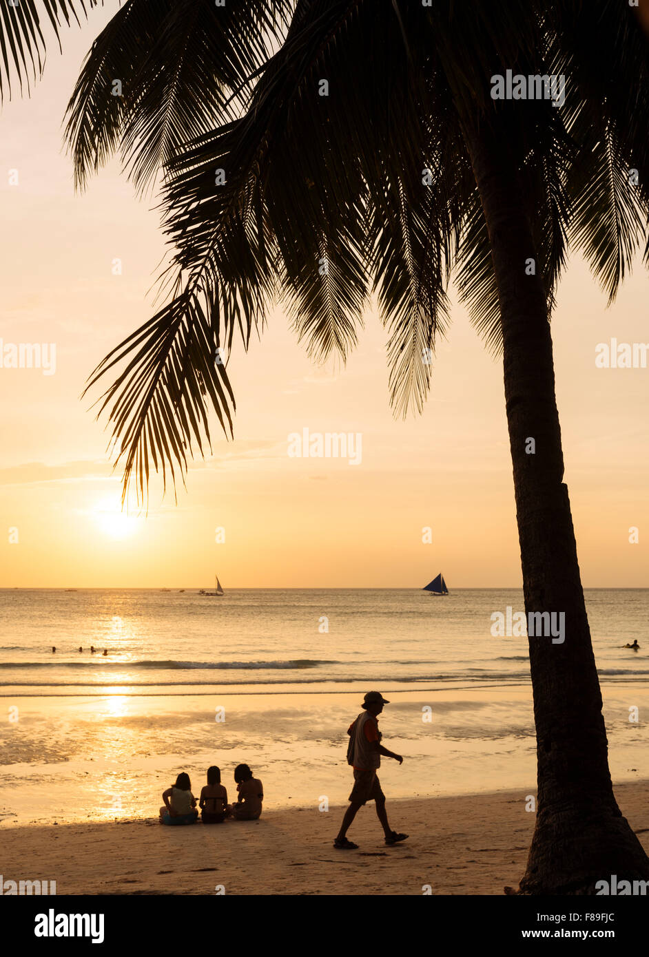 White Beach, Boracay, Visayas, Philippinen Stockfoto