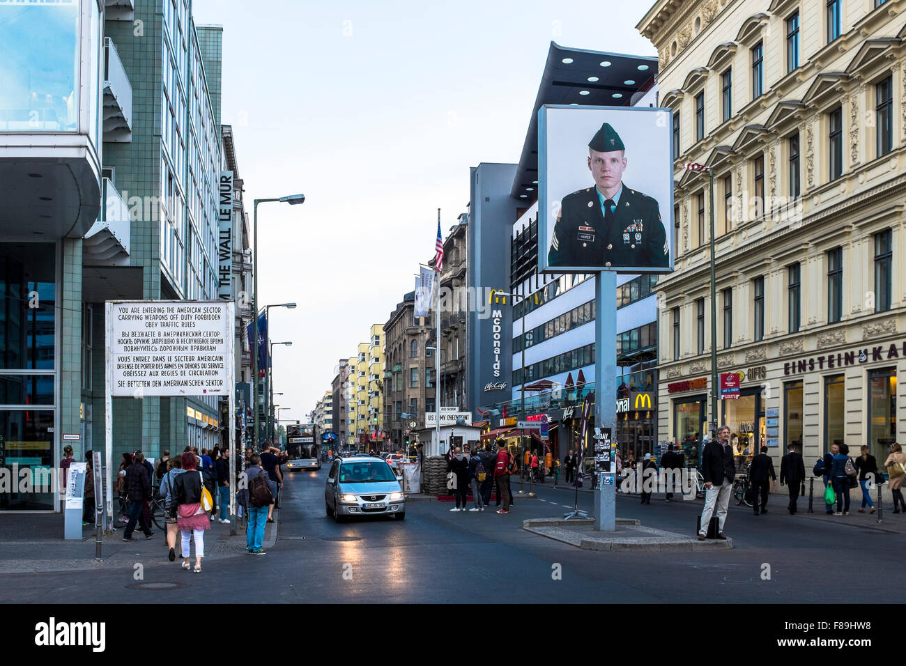 Checkpoint Charlie, Berlin, Deutschland Stockfoto