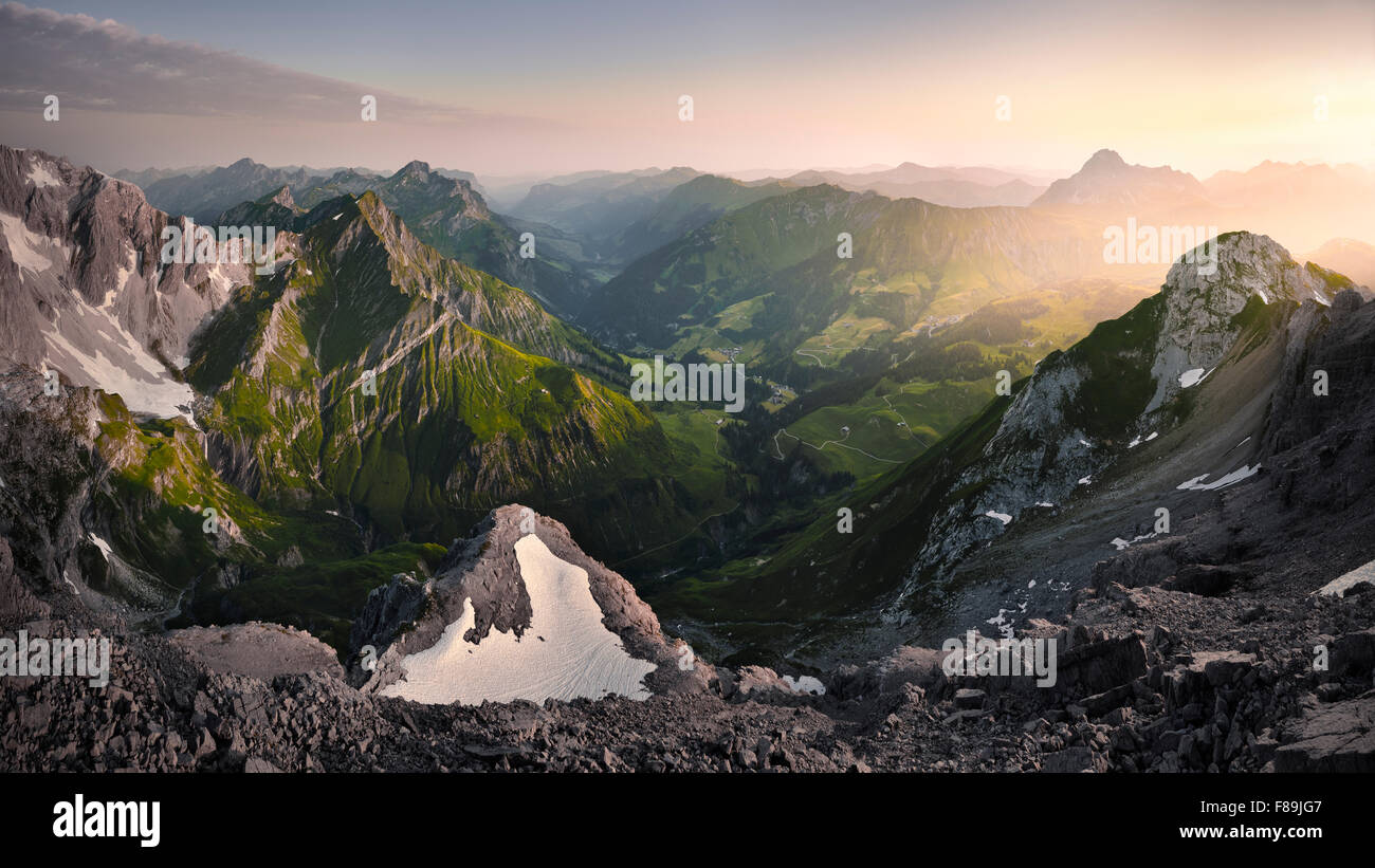 Lechquellen Gebirge, Alpen, Österreich, Europa Stockfoto