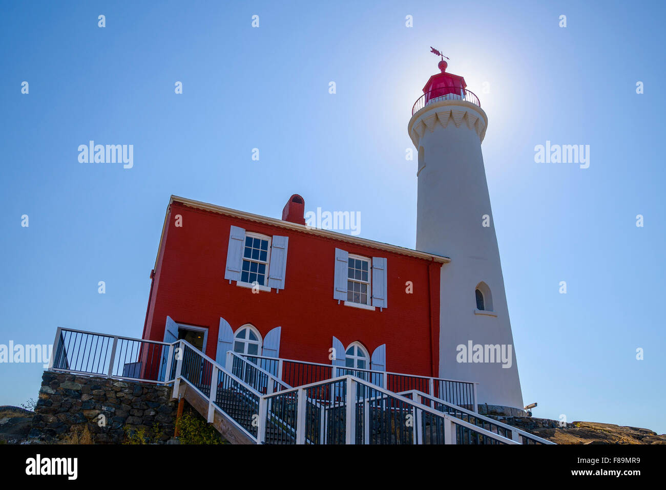 Fisgard Leuchtturm National Historic Site, Hemlocktannen, (Greater Victoria), British Columbia, Kanada Stockfoto