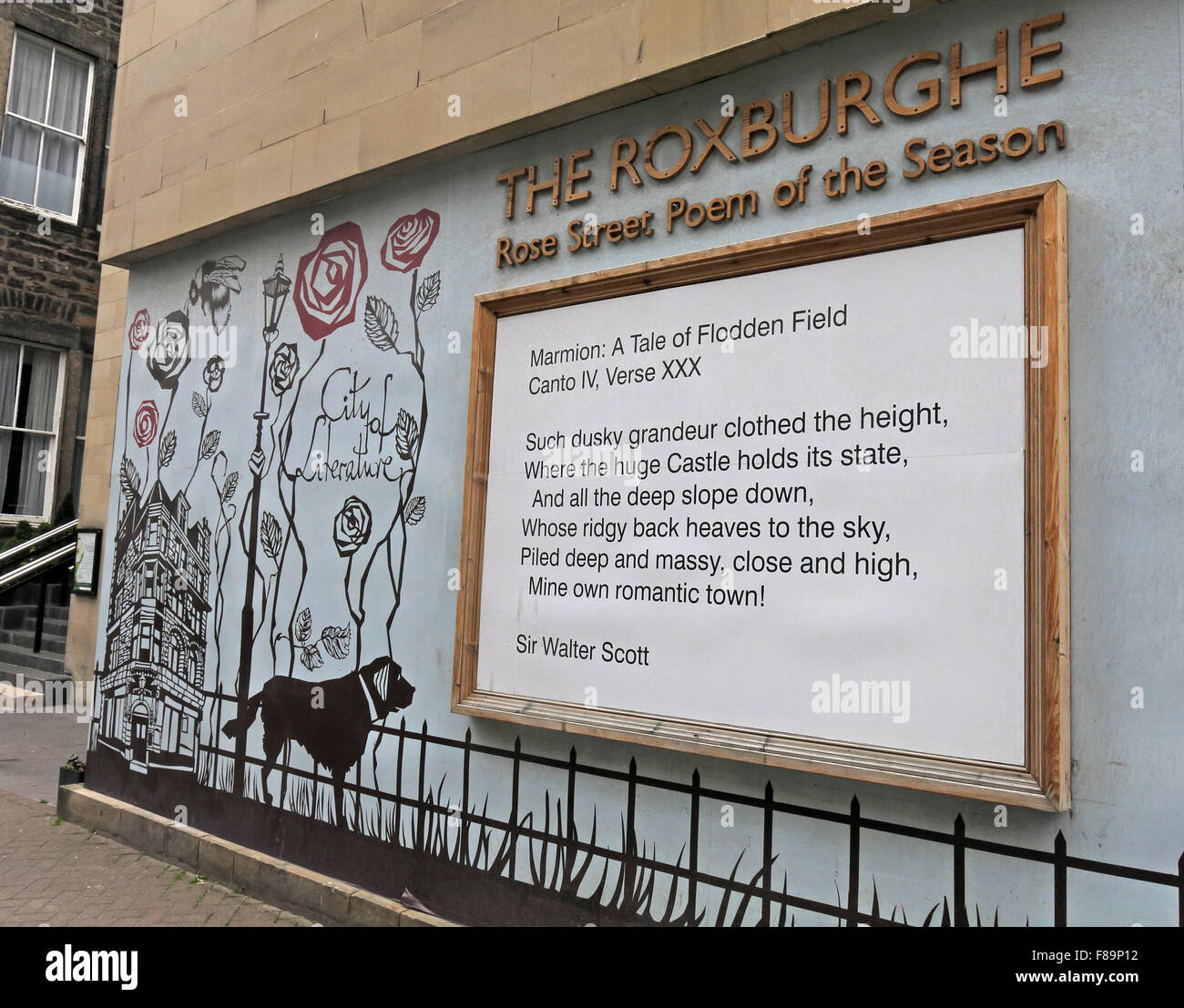 Rose Street Gedicht der Saison, Edinburgh, Scotland, UK Stockfoto