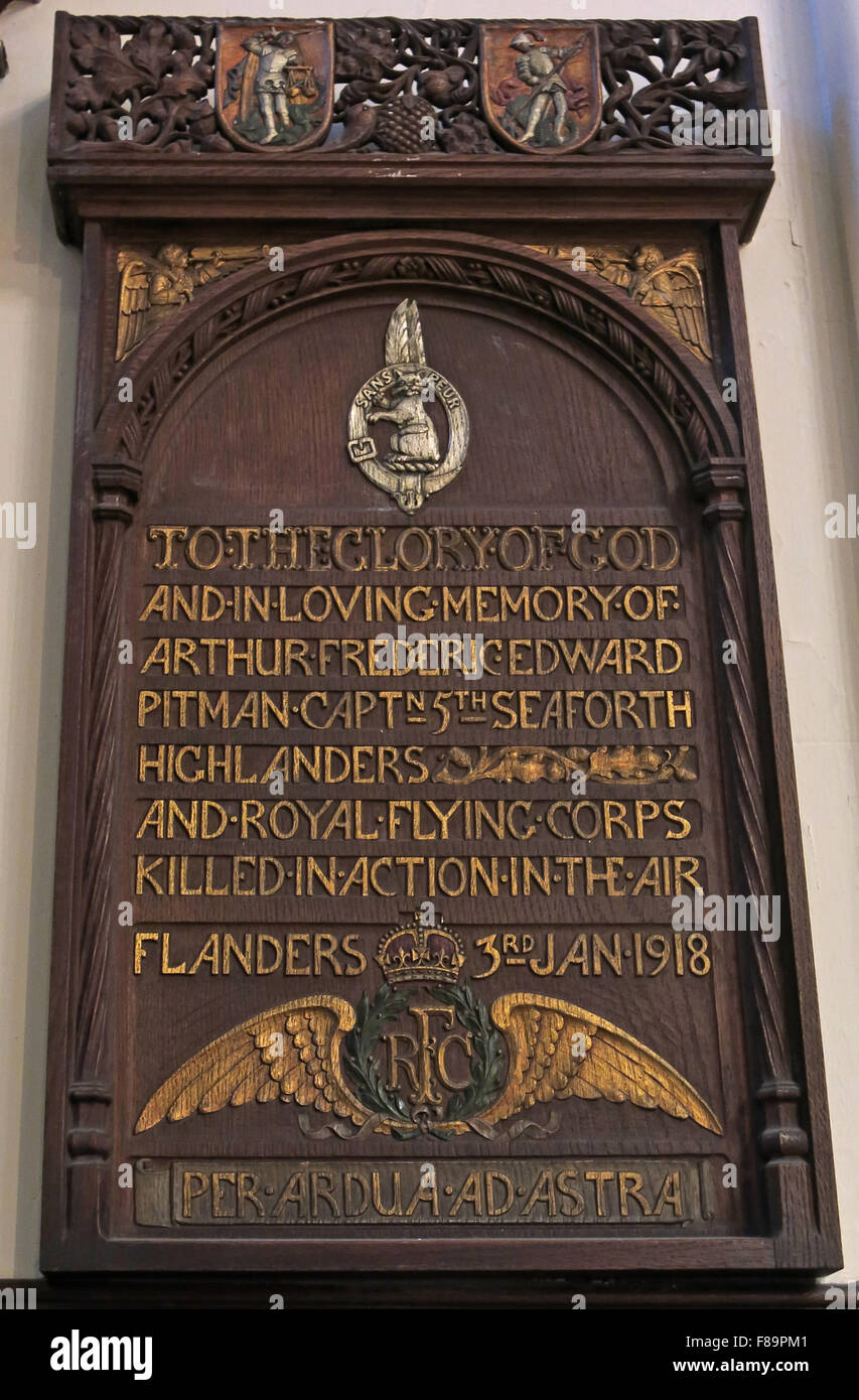 Arthur Frederic Edward Pitman Grabmonument in St John Innenraum Innenraum Kirche Gedenkstätten, Edinburgh, Schottland, Vereinigtes Königreich Stockfoto