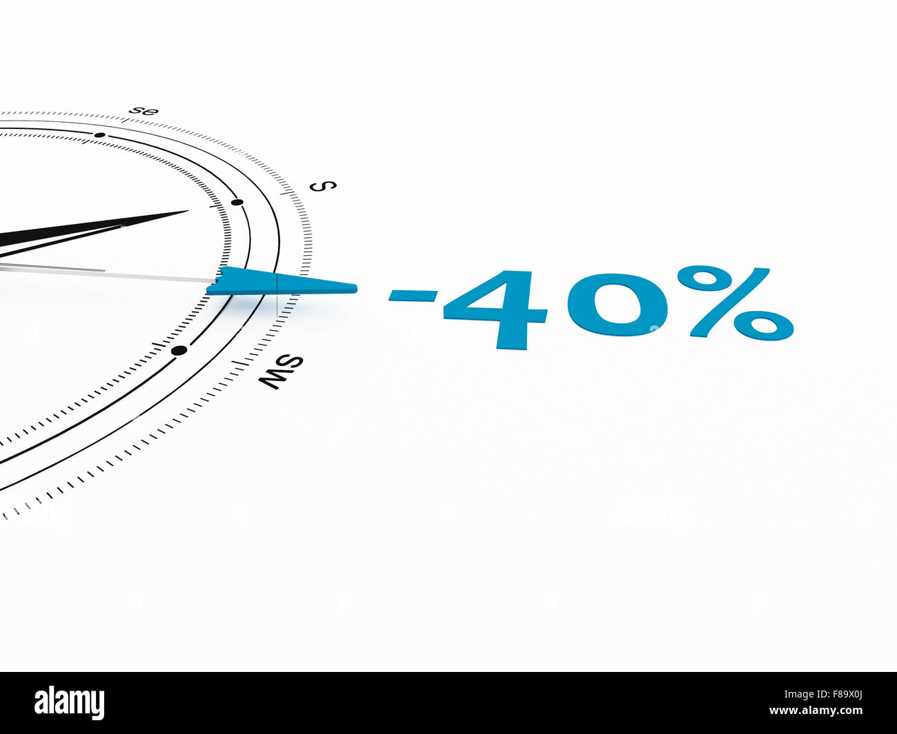 Konzeptionelle 3D-Render Bild mit einem rahmenlosen Kompass-Fokus auf ein einzelnes Wort Stockfoto