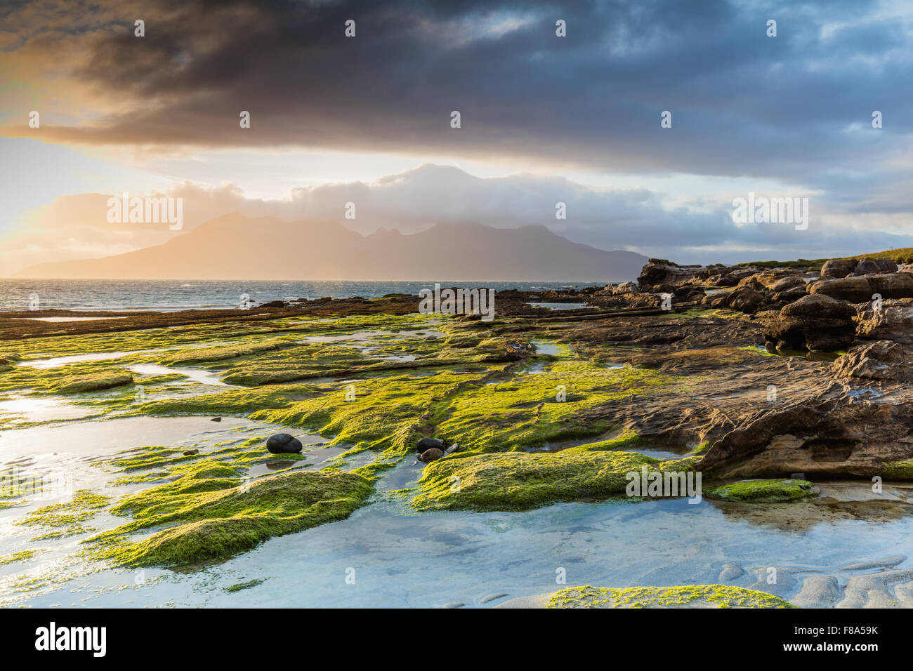 Laig Bay, Insel der Inneren Hebriden, Schottland Eigg, kleinen Inseln. Stockfoto