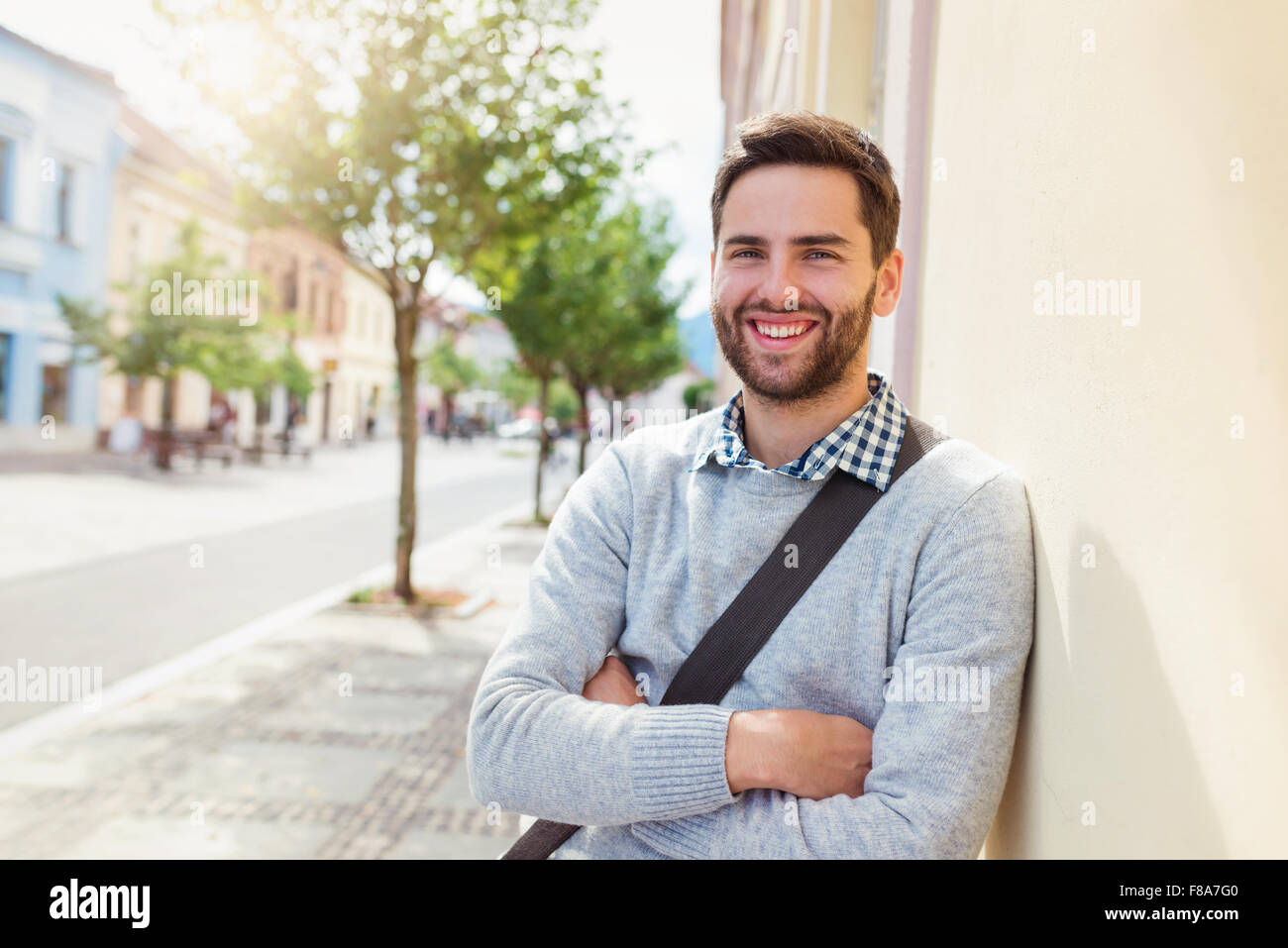 Mann in der Stadt Stockfoto