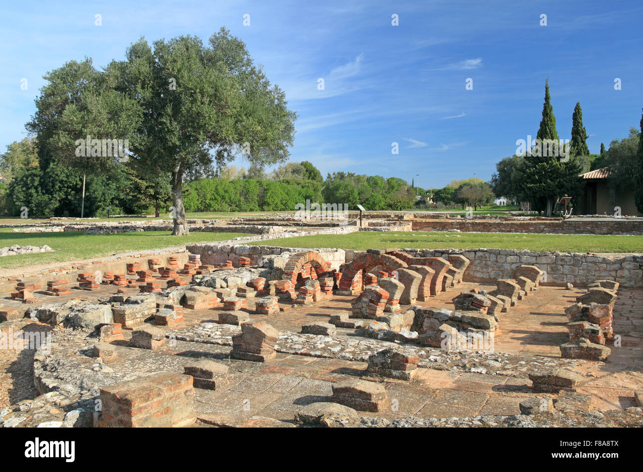 Tepidarium und Caldarium, Cerro da Vila römische Ausgrabungsstätte und Museum, Vilamoura, Quarteira, Algarve, Portugal, Europa Stockfoto