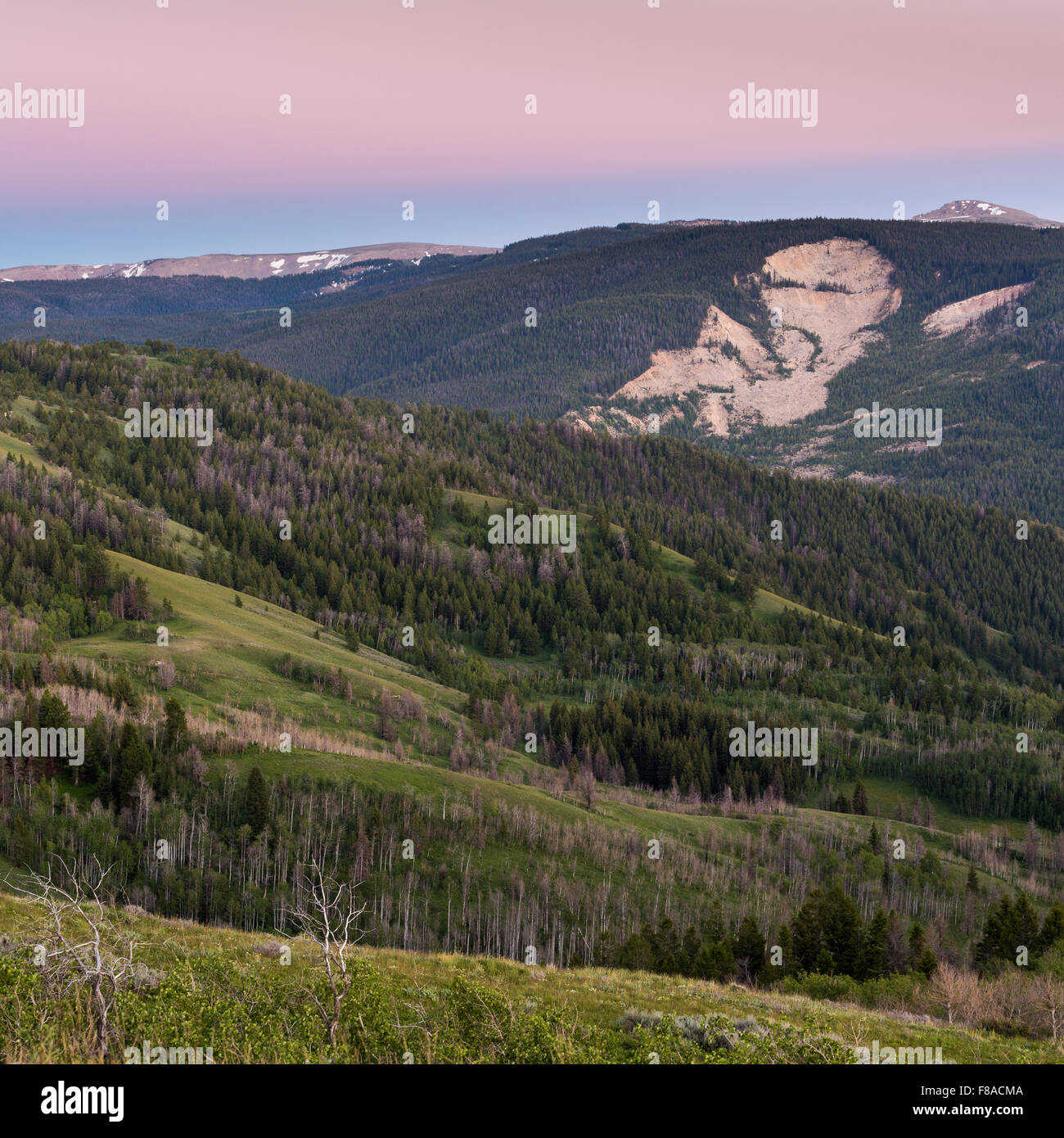 Gros Ventre schieben unter der Erde Schatten, Bridger-Teton National Forest, Wyoming Stockfoto