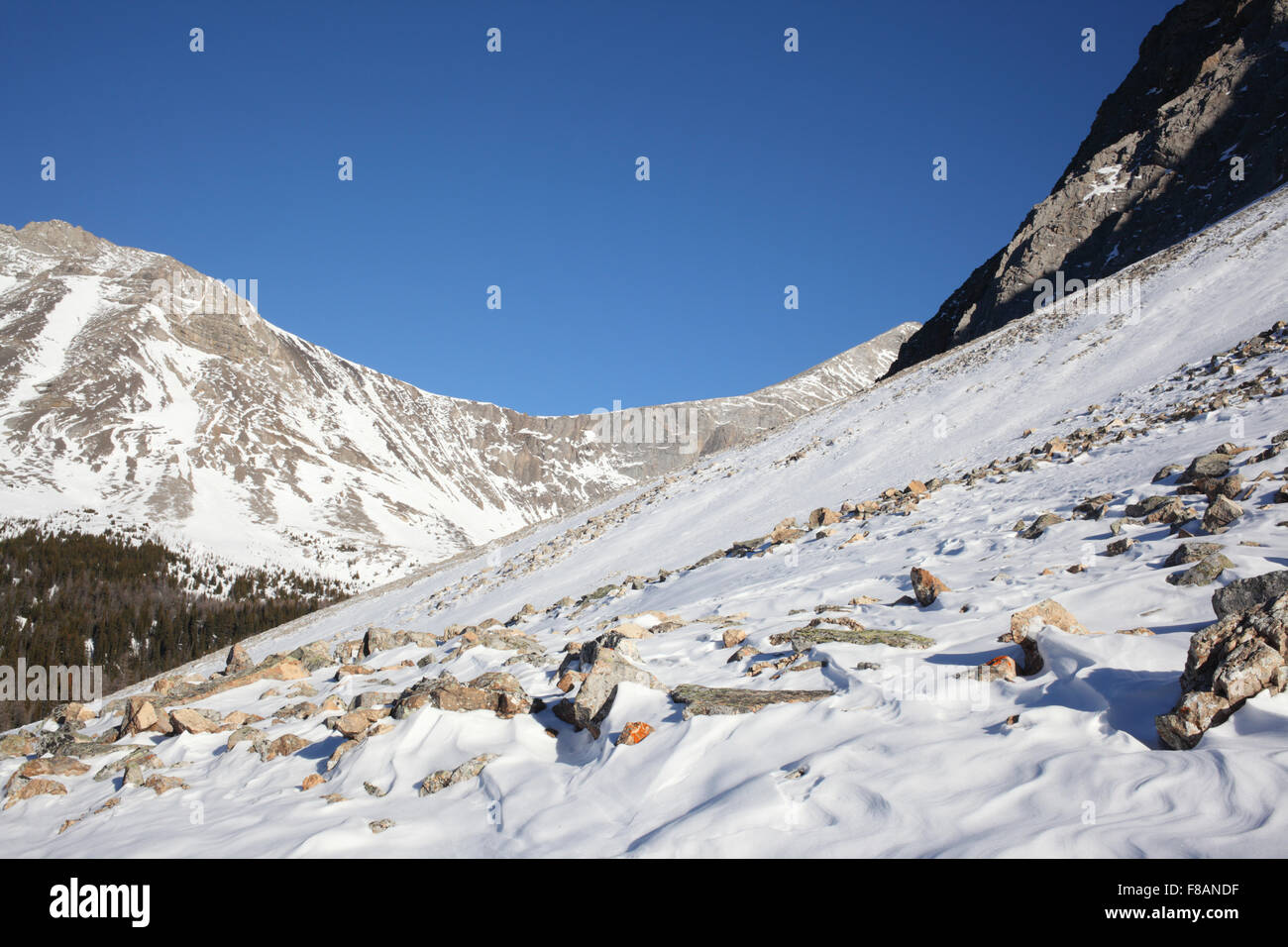 Blauer Himmel und hohe erhöhten Umwelt in Kananaskis Country Stockfoto