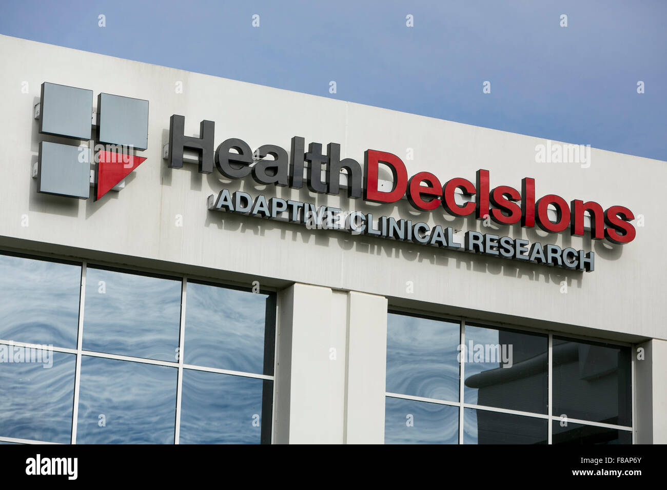 Ein Logo Zeichen außerhalb einer Einrichtung von Gesundheit Decisions Inc., in Durham, North Carolina am 29. November 2015 besetzt. Stockfoto