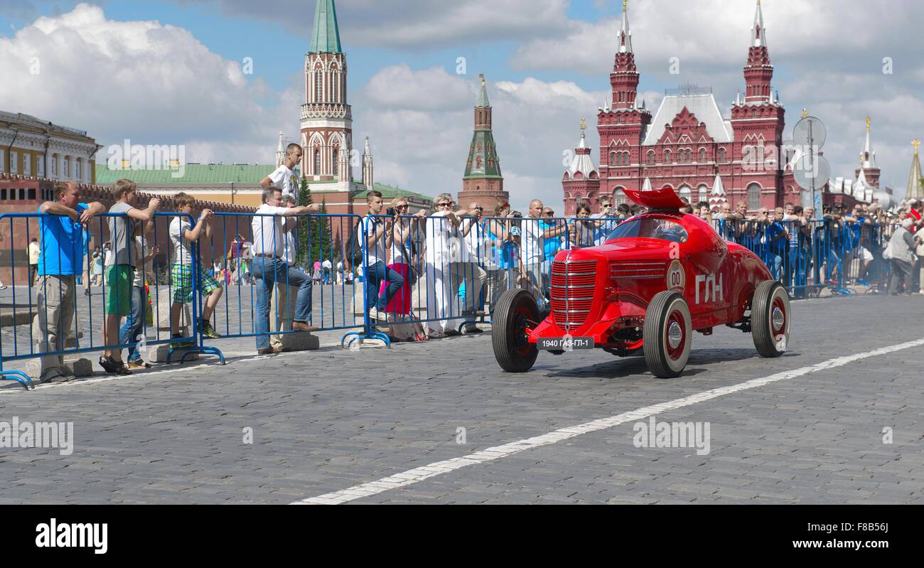 Der erste sowjetische Sportwagen GAZ GL-1, 1940, Rallye Gorkyclassic auf der Flucht von Oldtimern in Moskau Stockfoto