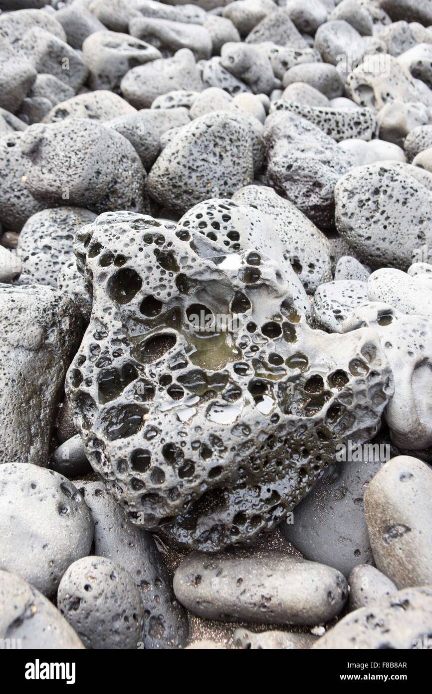 Galapagos-Inseln, Ecuador. Vulkangestein Stockfoto