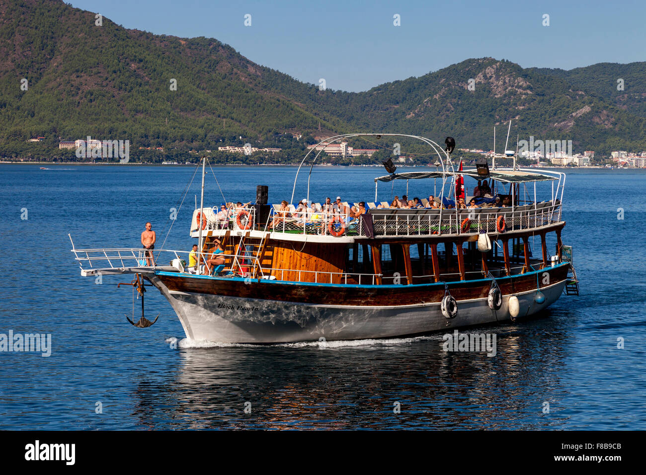 Touristen auf einem Boot Reise, Marmaris, Provinz Mugla, Türkei Stockfoto Touristen auf einem Boot Reise, Marmaris, Provinz Mugla, Türkei Stockfoto