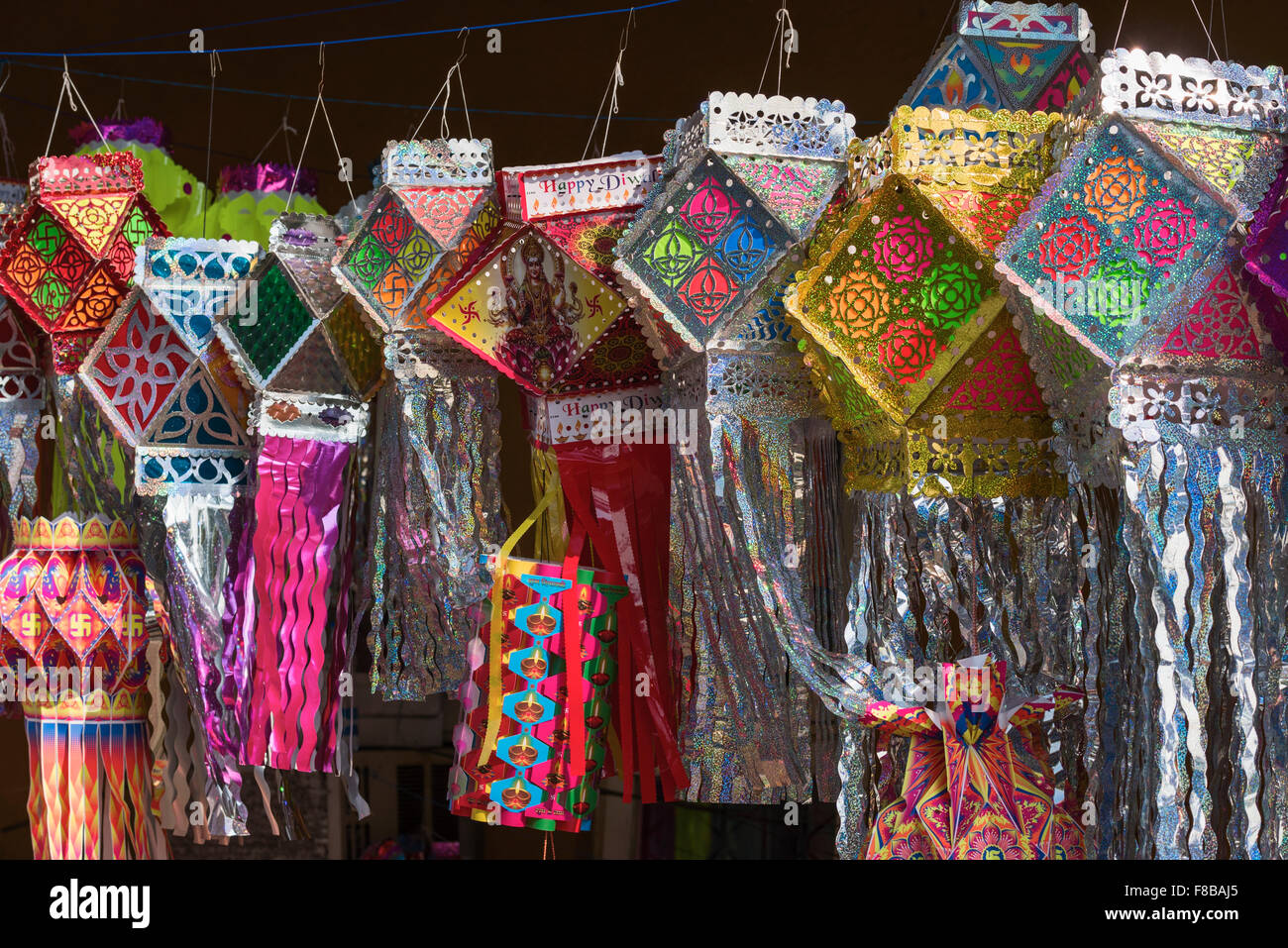 Diwali Laternen Panjim Goa Indien Stockfoto