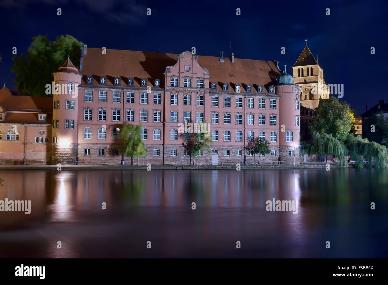Alte Stadt Straßburg, Frankreich. Nachtansicht Stockfoto