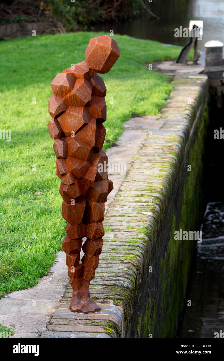 Antony Gormley Skulptur von Stratford-upon-Kanal, Lowsonford, Warwickshire, England, UK Stockfoto