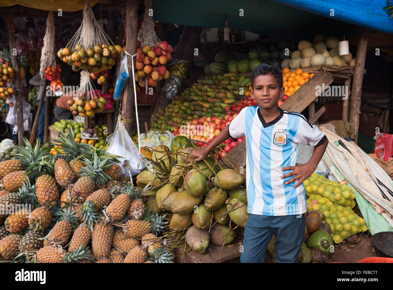 Obst und Gemüse stall Colva Goa Indien Stockfoto