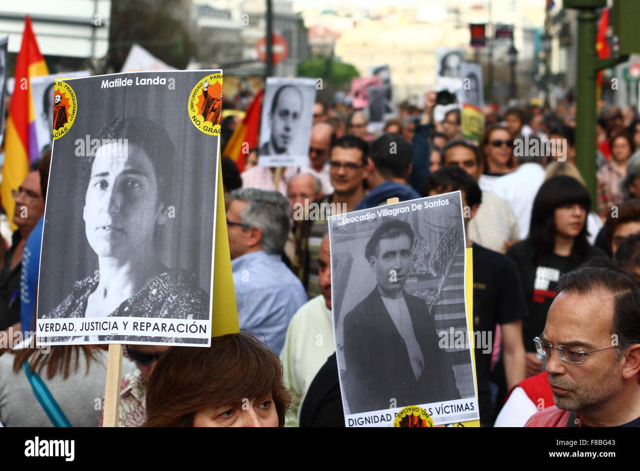 Demonstration für die vermissten Personen Stockfoto