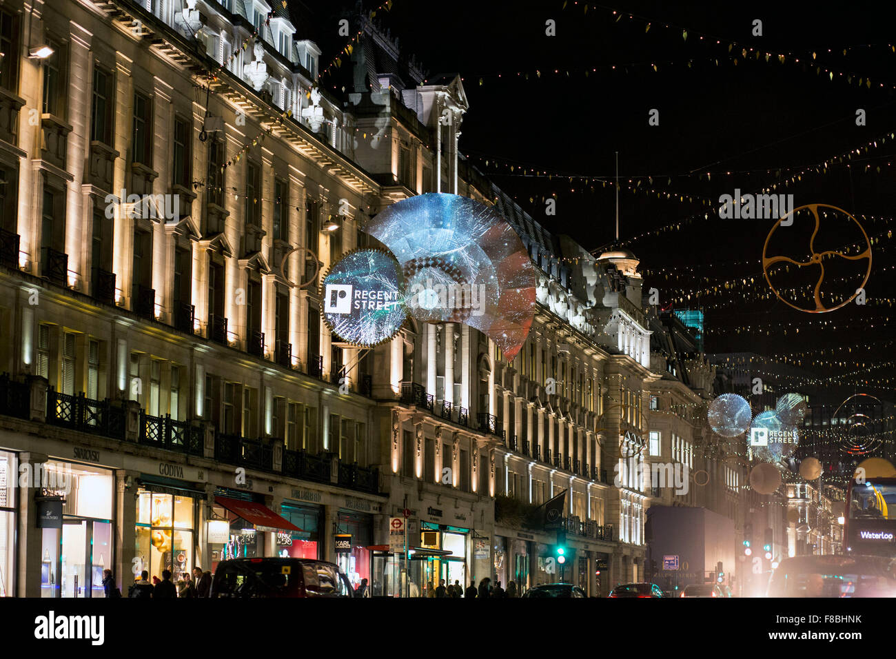 Lichter anzeigen Weihnachten Xmas taxi Stockfoto