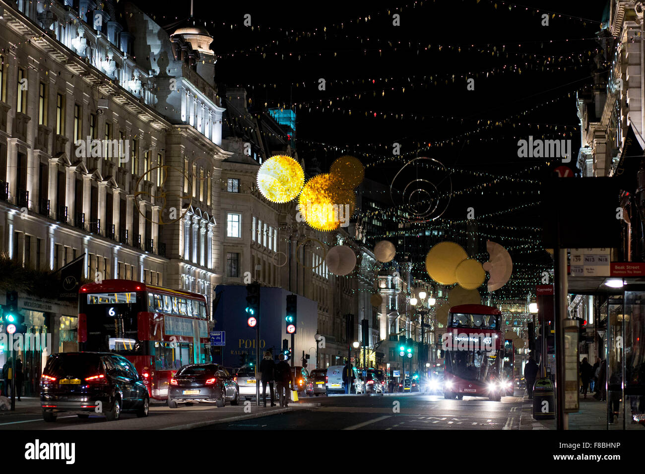 Lichter anzeigen Weihnachten bus Stockfoto