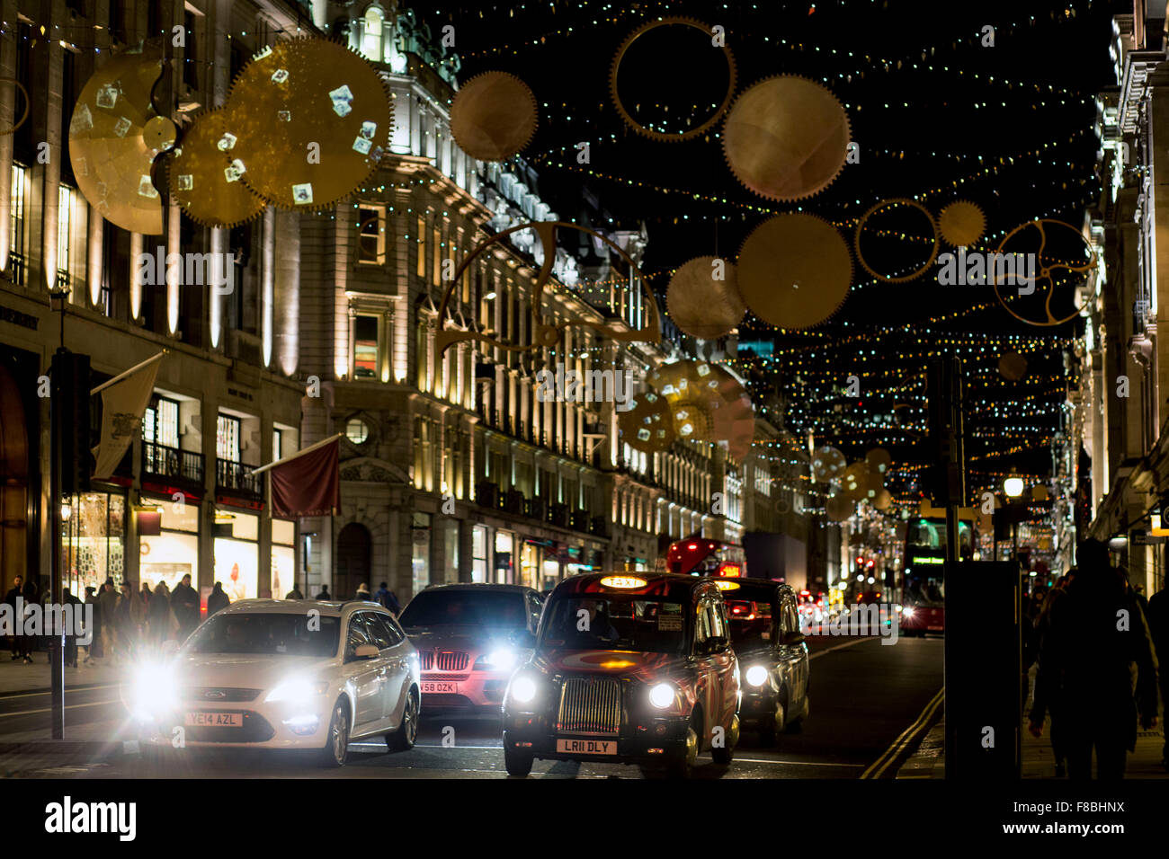 Regent Street lights taxis Stockfoto