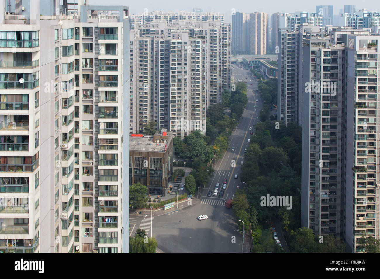 High Rise Wohnung Blöcke Chengdu Stadt der Provinz Sichuan China LA008737 Stockfoto