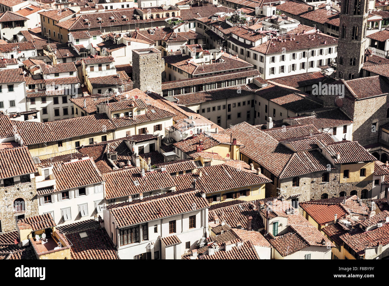 Stadtbild von Florenz. Dächer-Szene. Toskana, Italien. Wiege der Renaissance. Stockfoto