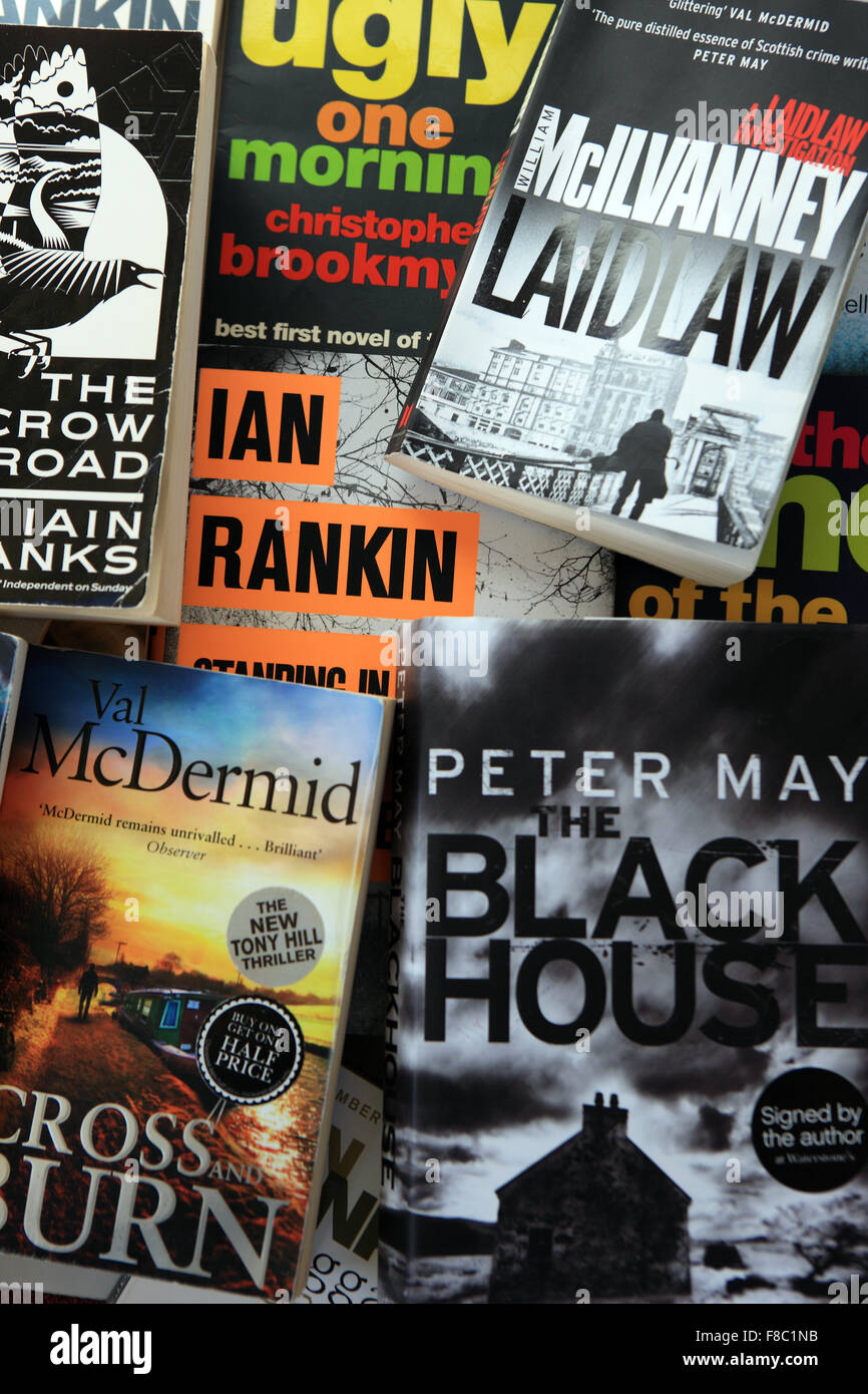 Bücher von schottischen Autoren Stockfoto