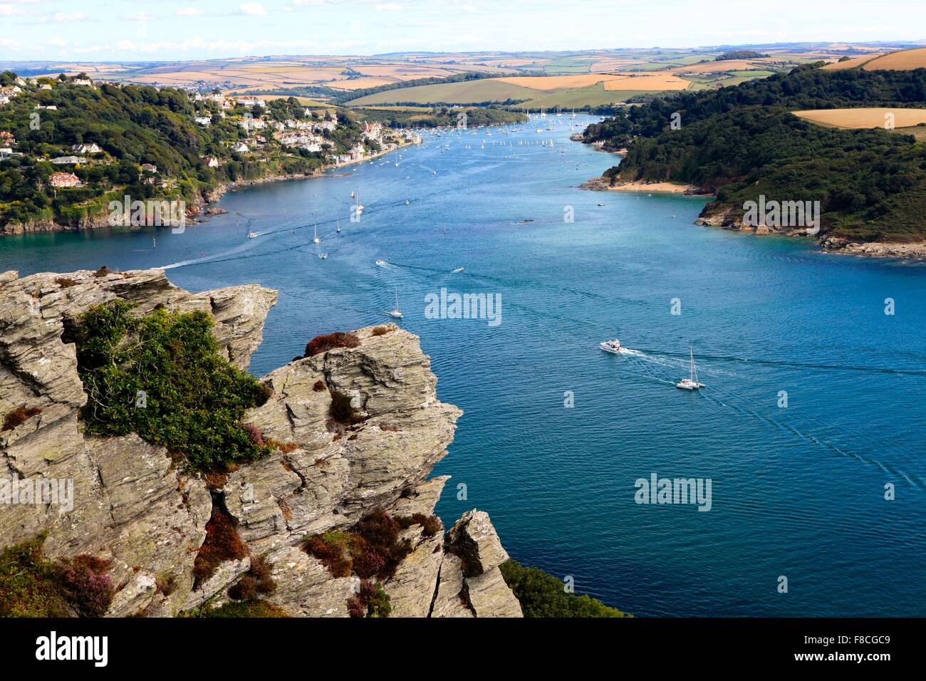 Salcombe Mündung von scharfen Tor, South Hams, South Devon, England, UK Stockfoto