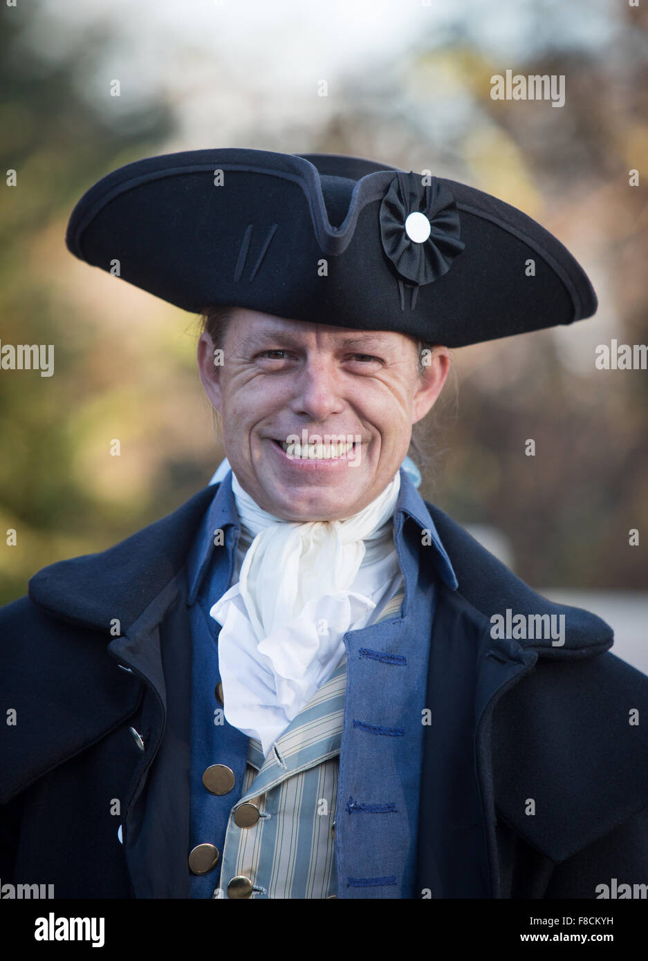 Eine historische in Mount Vernon Charakter der ehemaligen Plantage-Haus von George Washington, erster Präsident der Vereinigten Staaten. Stockfoto