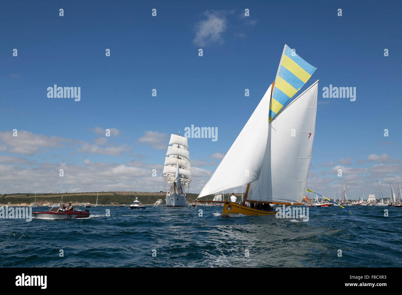 Großsegler; Regatta; Falmouth 2014 Cornwall; UK Stockfoto