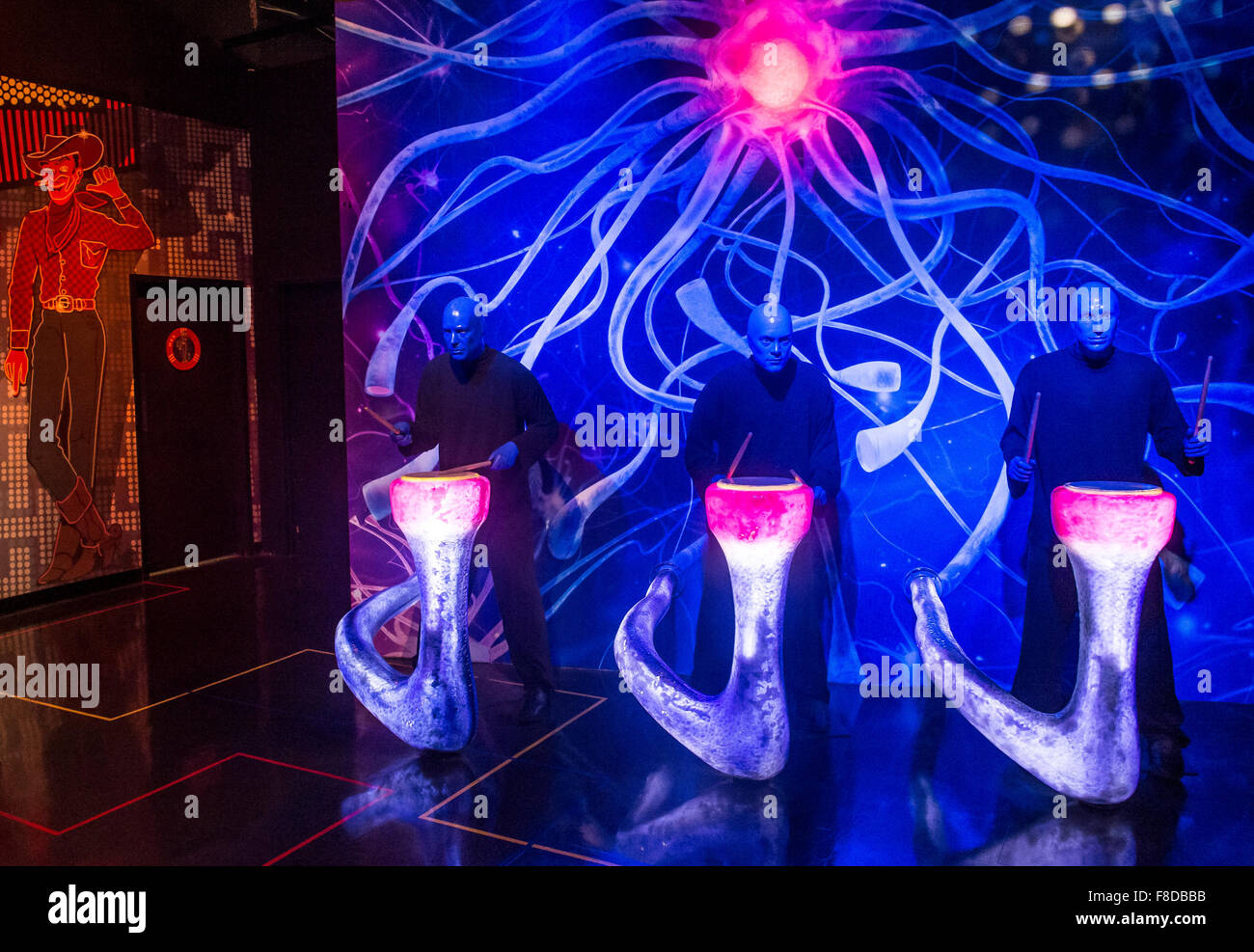 Eine Wachsfigur von der Blue Man Group das Madame Tussauds Museum in Las Vegas Stockfoto