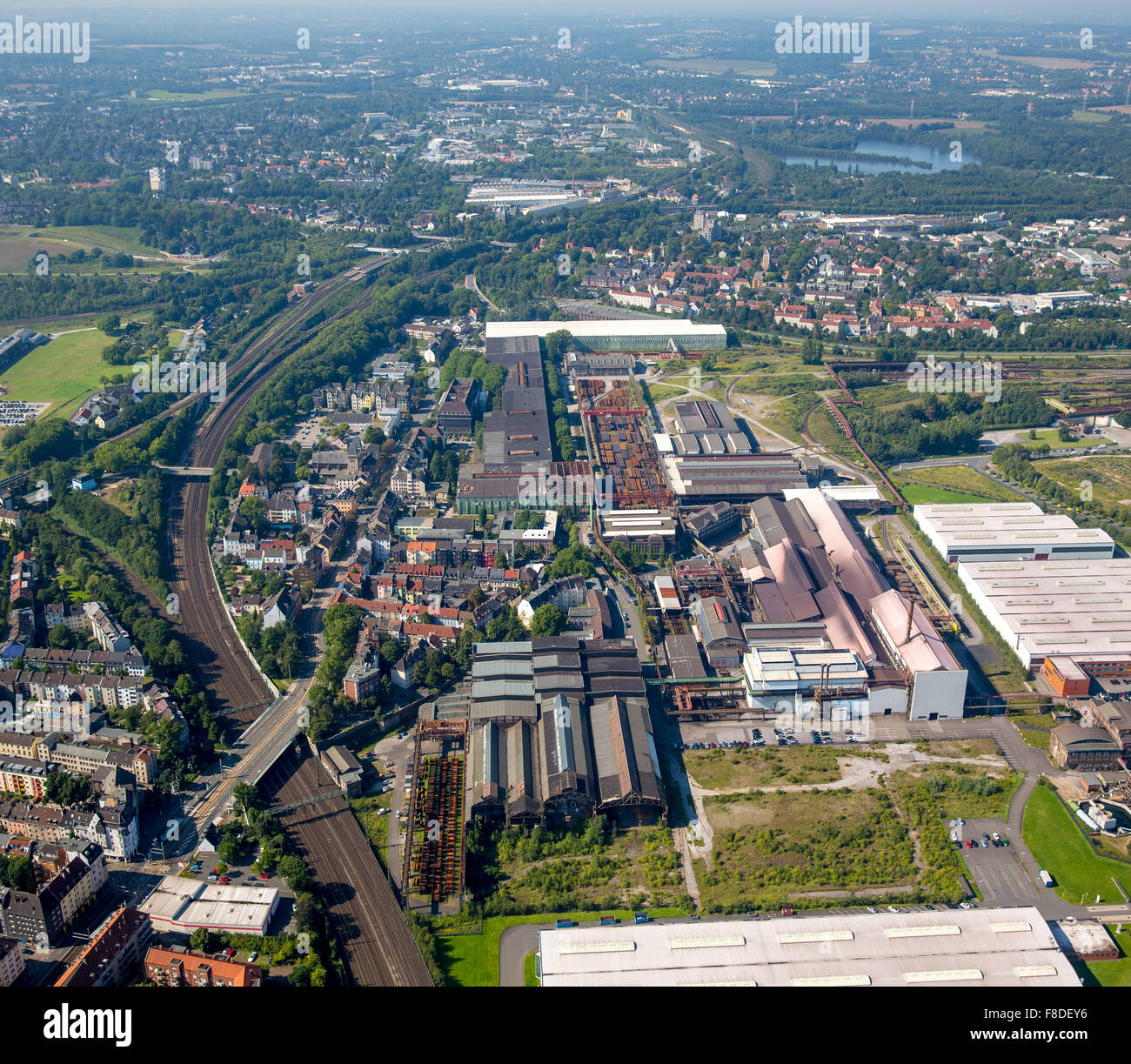 Union Stahlwerk Rheinische Straße, Dortmund, Ruhrgebiet, Nordrhein-Westfalen, Deutschland, Europa, Luftaufnahme, Vögel-Augen-Blick Stockfoto