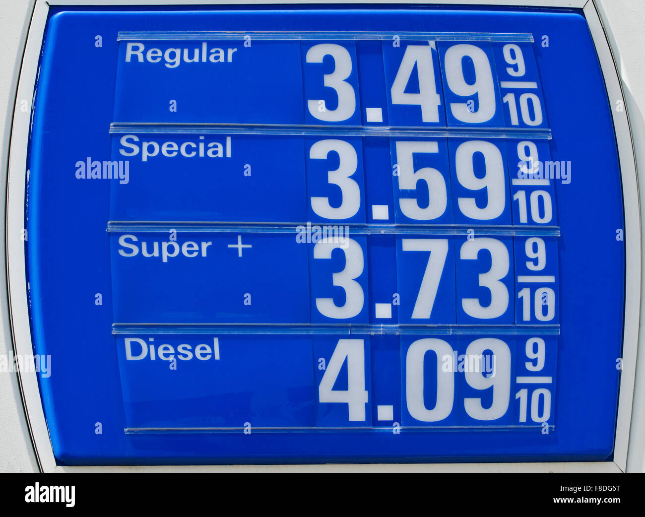 Hohe Treibstoffpreise Stockfoto