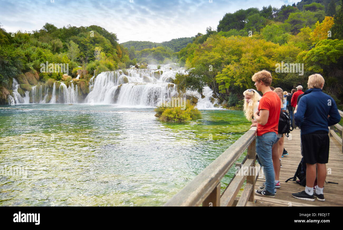 Krka Wasserfälle, Nationalpark Krka, Kroatien, Europa Stockfoto