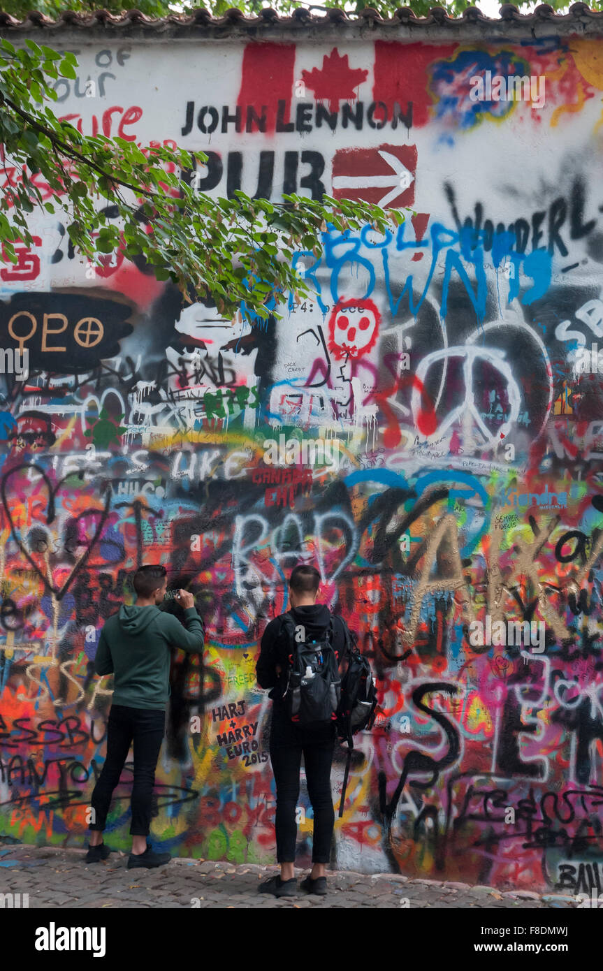 John-Lennon-Mauer in Prag, Tschechische Republik Stockfoto
