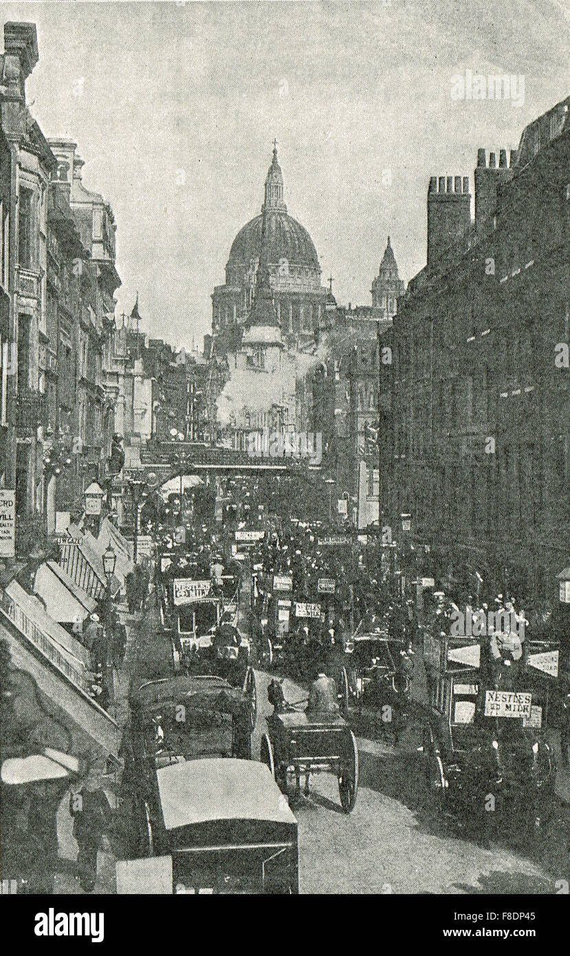 Str. Pauls & Ludgate Hill, London ca. 1903 Stockfoto