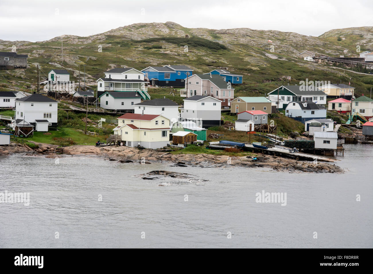 Das Dorf von Harrington Fischerhafen, am unteren Nordufer des Golfs von St. Lawrence, Quebec, Kanada. Stockfoto