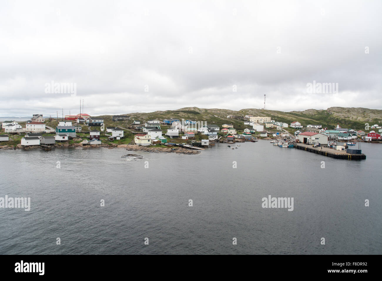 Das Dorf von Harrington Fischerhafen, am unteren Nordufer des Golfs von St. Lawrence, Quebec, Kanada. Stockfoto