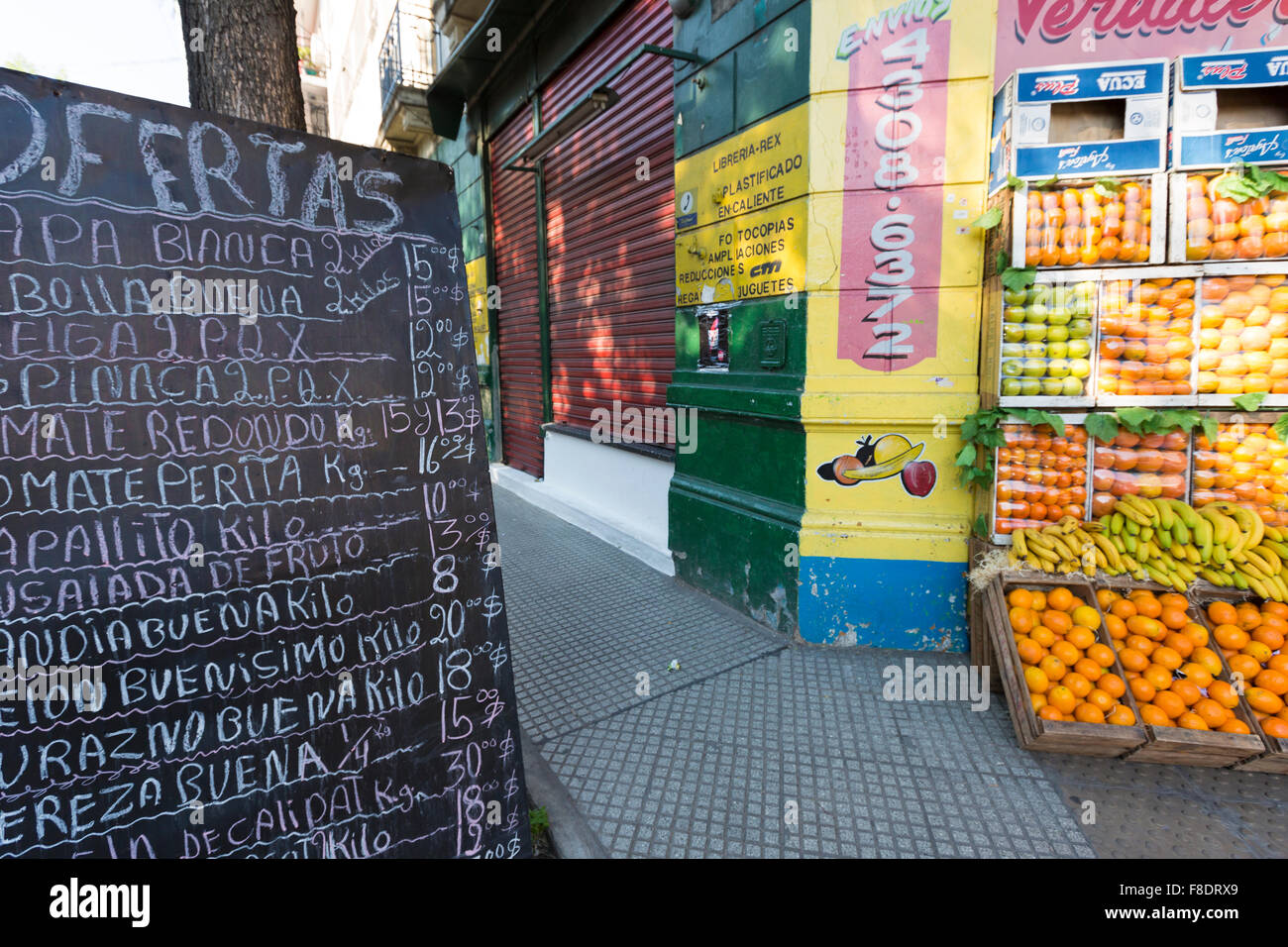 Im freien-Obst-Shop in Buenos Aires, Argentinien Stockfoto
