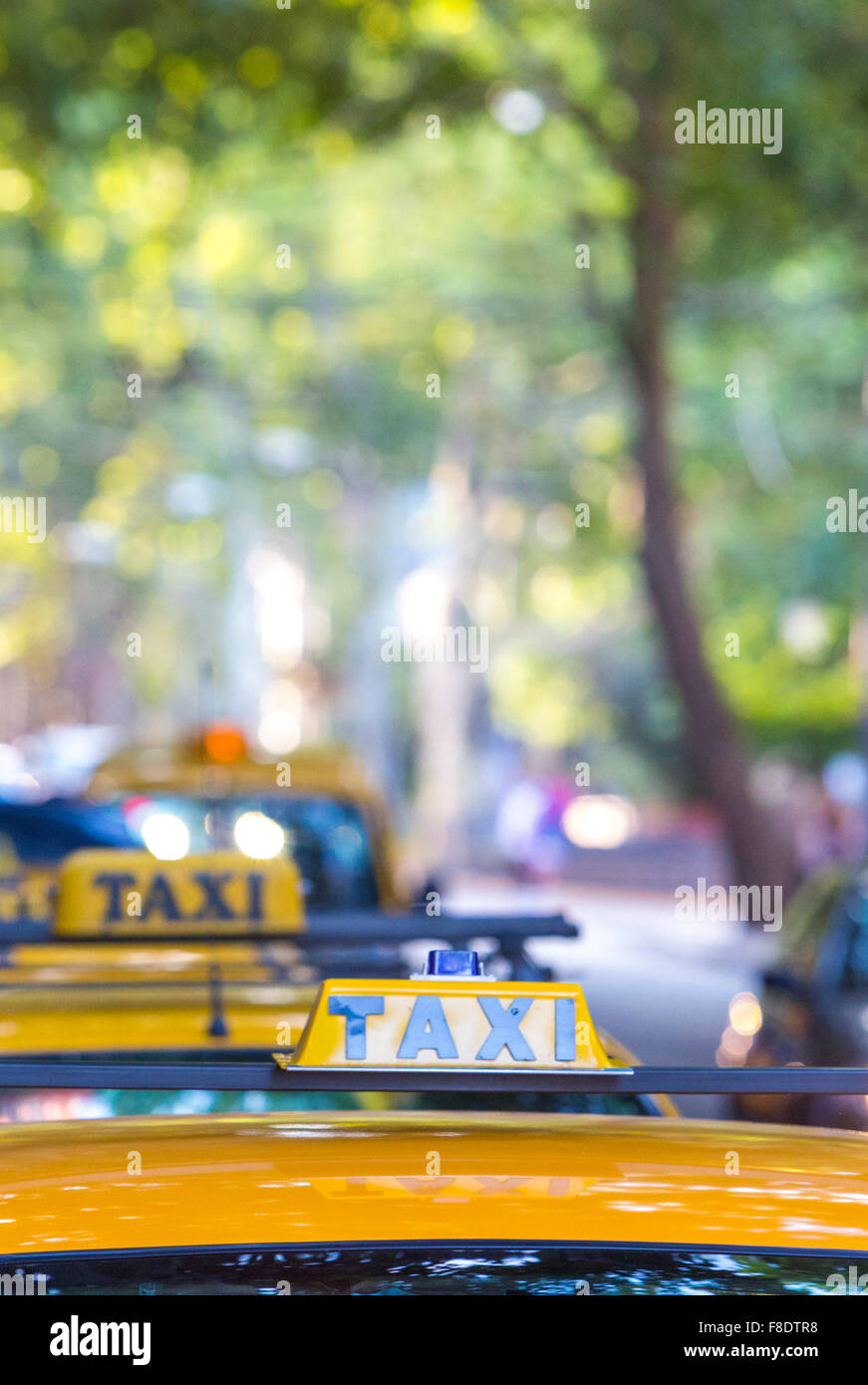 Warteschlange des Taxis in Mendoza, Argentinien Stockfoto