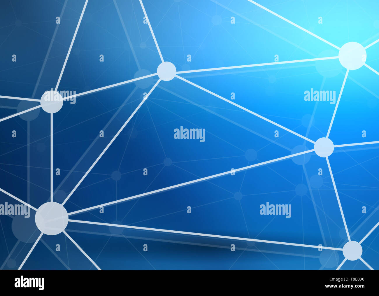 Netzwerk Hintergrund abstrakt Polygon Dreieck und Punkte Stockfoto