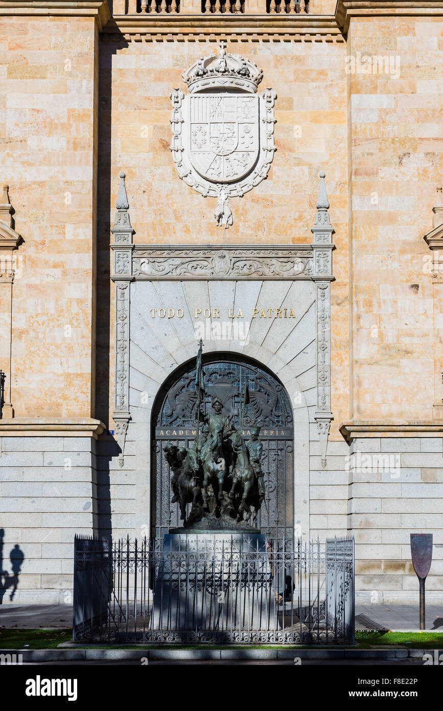 Kavallerie-Akademie Gebäude am Zorrilla Platz in Valladolid. Kastilien und Leon, Spanien. Stockfoto