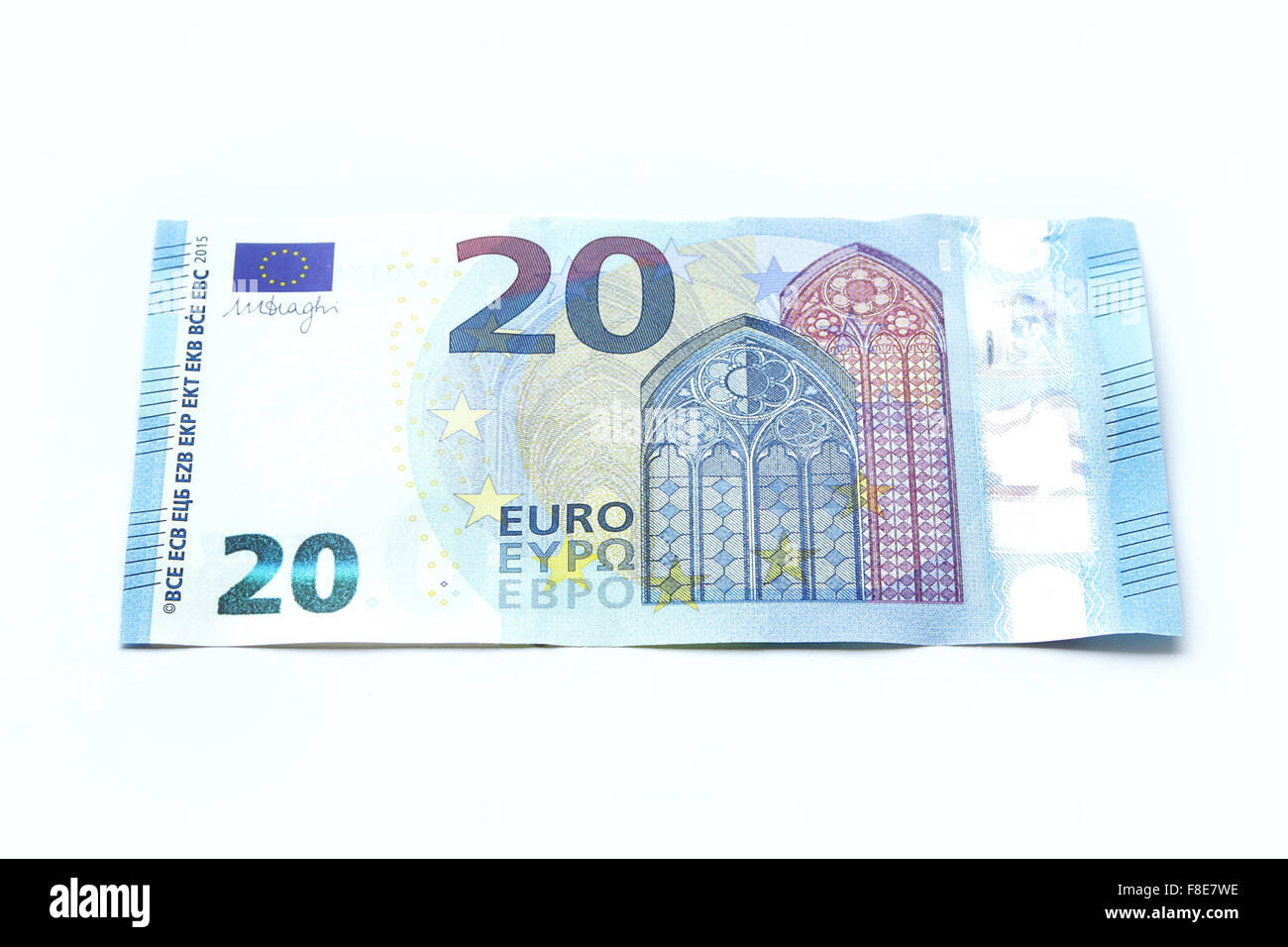 neu 20 20 Euro Banknote Greenback Papiergeld Ausgabe 2015 Vorderseite Rückseite Stockfoto