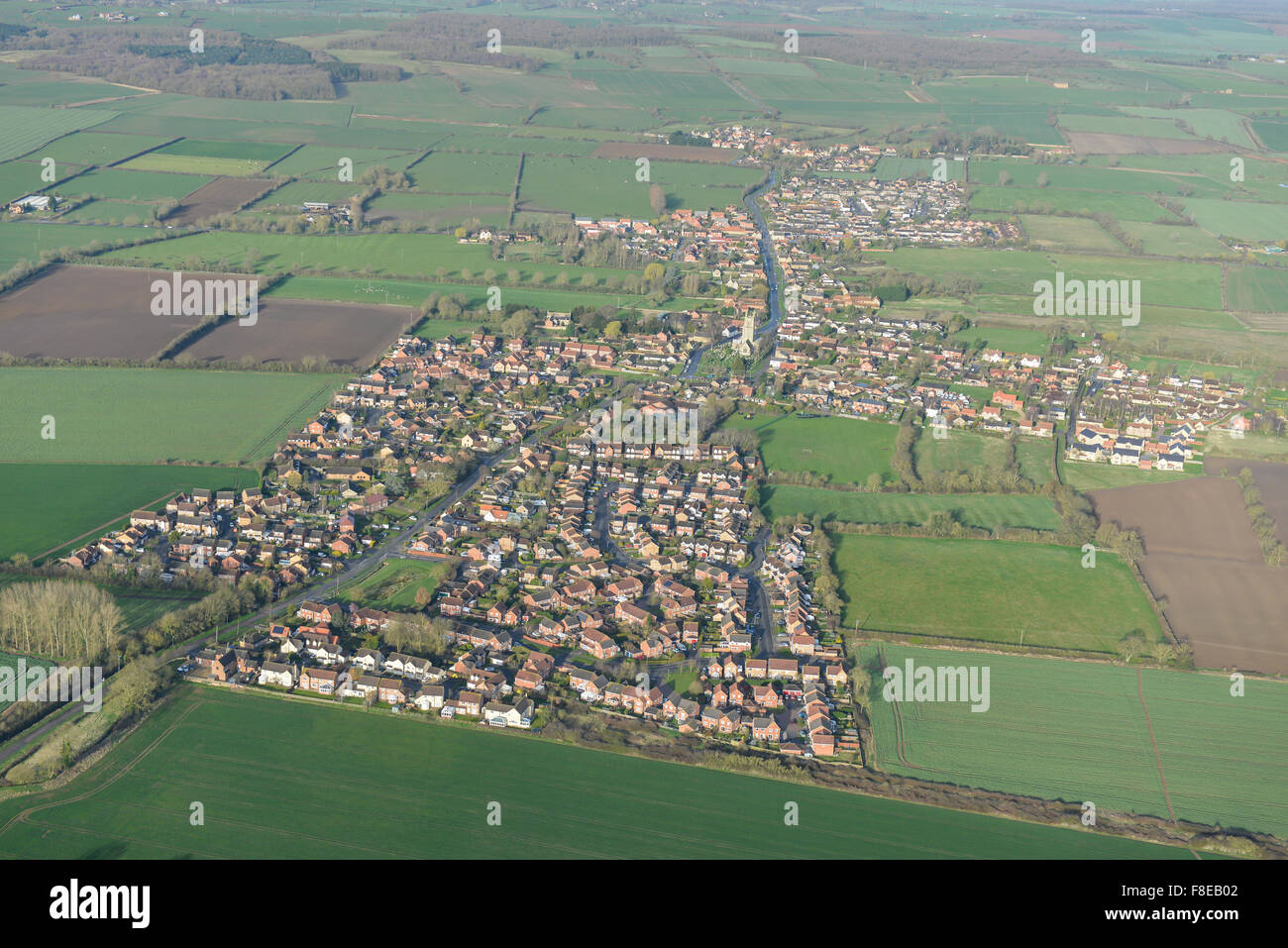 Einen tollen Blick auf das Dorf von Morton Lincolnshire & Hanthorpe, nördlich von Bourne Stockfoto