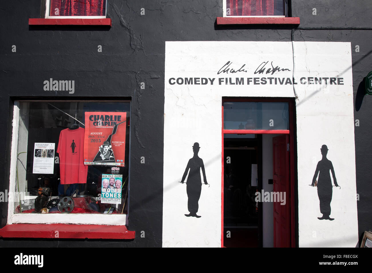 Charlie Chaplin Comedy Festival Plakat, Waterville, County Kerry, Irland Stockfoto